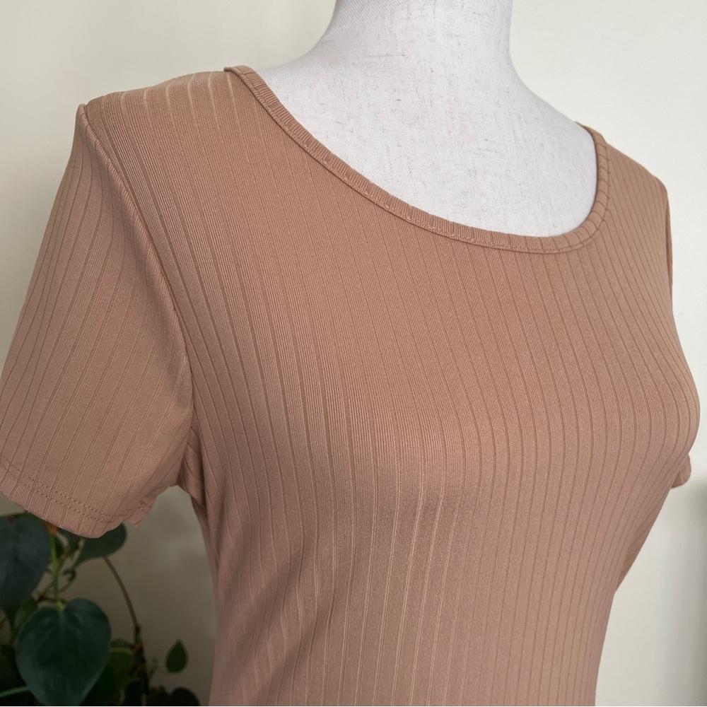 Pink Lily Ribbed Midi T-Shirt Dress sz M NEW - Picture 5 of 9